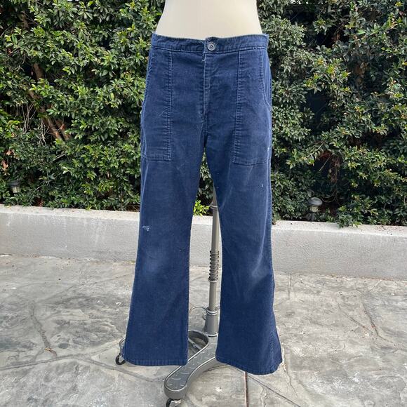 Vintage 1980s OP Ocean Pacific Wide Leg Corduroy Blue Pants Unisex Surfer - Picture 11 of 13